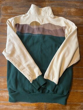 Women's Cream & Forest Green Pullover Sweater